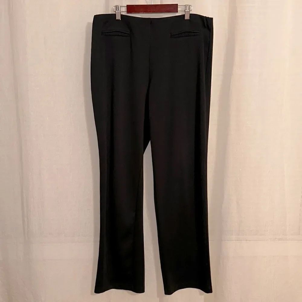 CATO 14/16W Black Knit Elastic Waist Pull On Dress Pants
